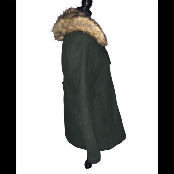 Zara Trafaluc Faux Fur Collar Coat - Picture 3 of 6